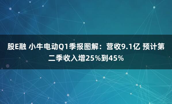 股E融 小牛电动Q1季报图解：营收9.1亿 预计第二季收入增25%到45%