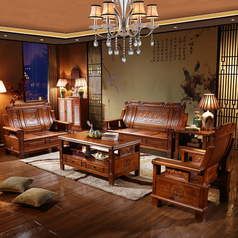 中山现代中式实木家具图片	