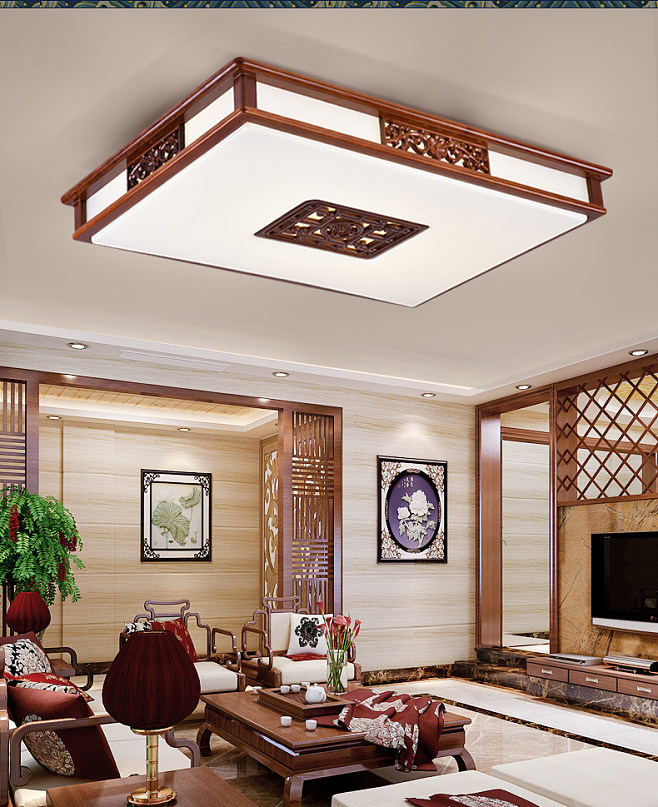 中式家具安装灯具	