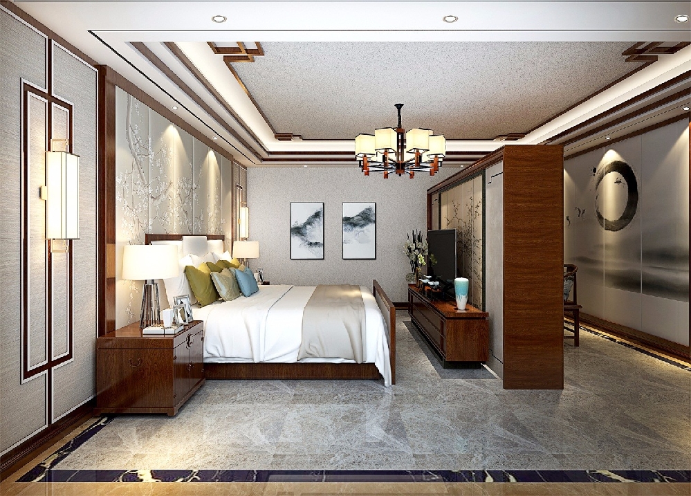 温州现代中式家具卧室	