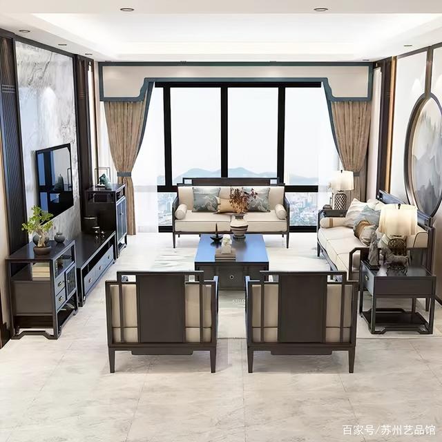 新中式家具墙面色彩搭配	