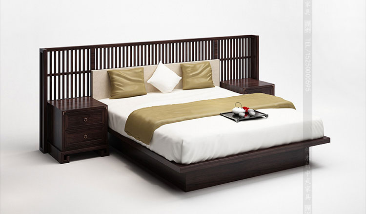 宁波现代中式家具床	