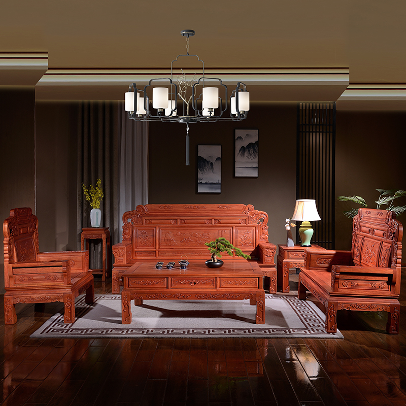 红木中式家具客厅组合	