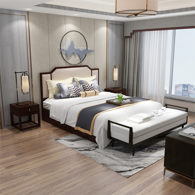 杭州现代中式家具床	
